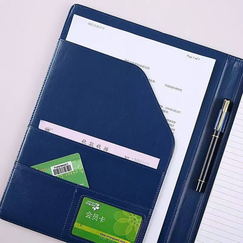 File Folders File Box Organizer A5 File Clipboard Man PU File Folder Portfolio Business Document Holder Metal Clipboard Pad Document Organizer Holder Office