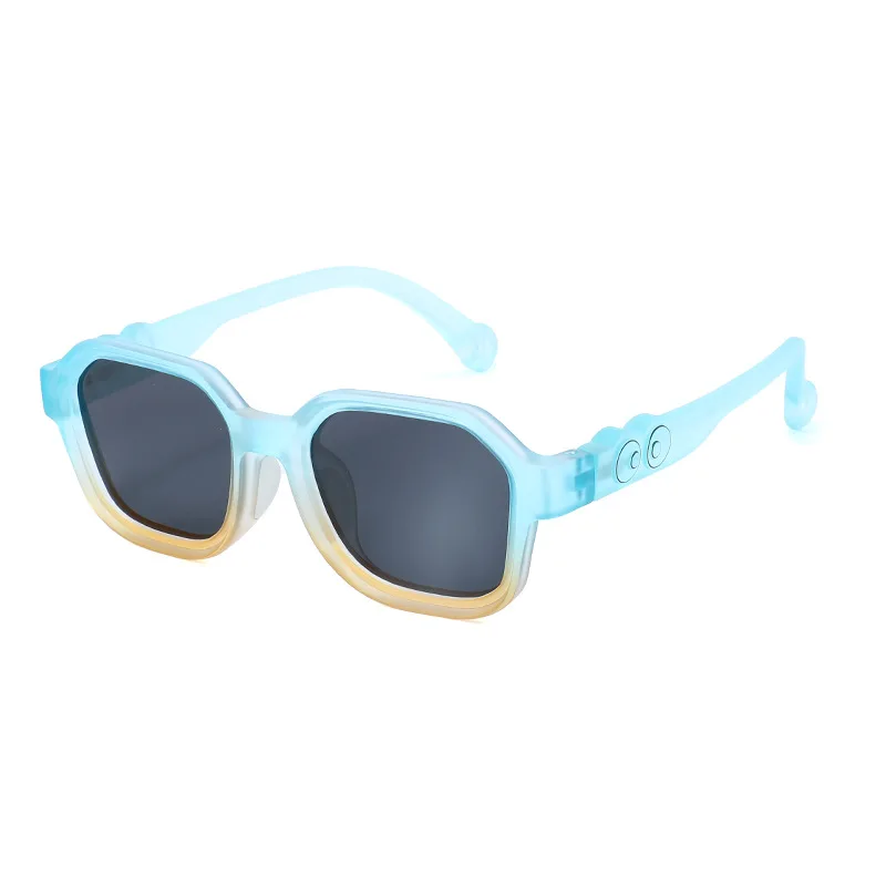 Fashion Boy Girls Square Sunglasses Jelly Color Summer Polarized Sun Shades TR Flexible Frame for Kids Children UV400 3-12 Years