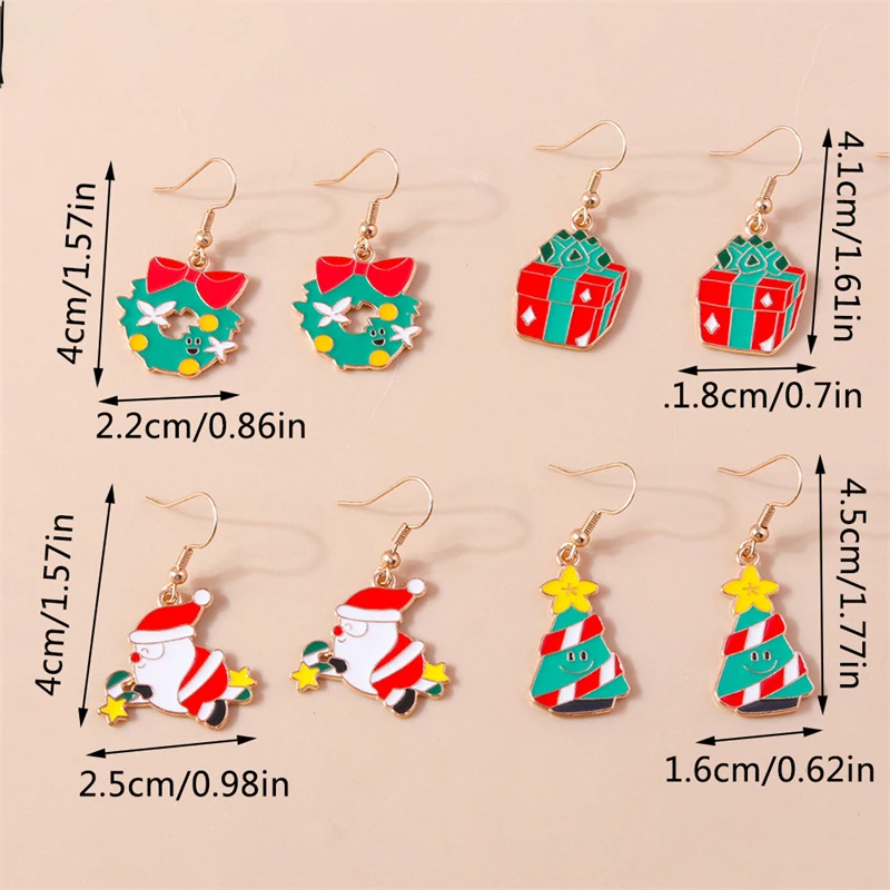 Leslie Neue Weihnachtsohrringe Weihnachtsbaum Weihnachtsmann Hirsch Glocke Schneemann Ohrringe Frohes Neues Jahr Schmuck Geschenke – Detail 31