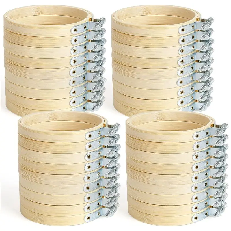 טרנד חם - 36 חתיכות חישוק רקמה מיני בגודל 3 אינץ 'עבור אמנות DIY, תפירה ויצירה 8Cm