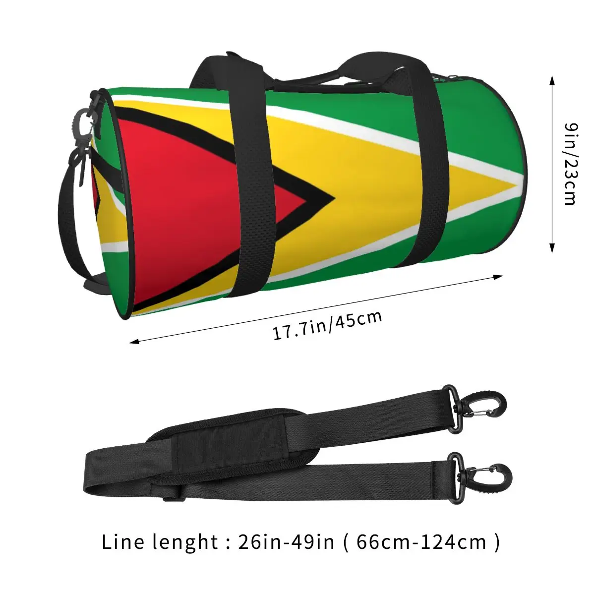 Gym Bag Guyana National Flag Sports Bag with Shoes Cool Men's Outdoor Design Handbag Cute Travel Fitness Bag 2