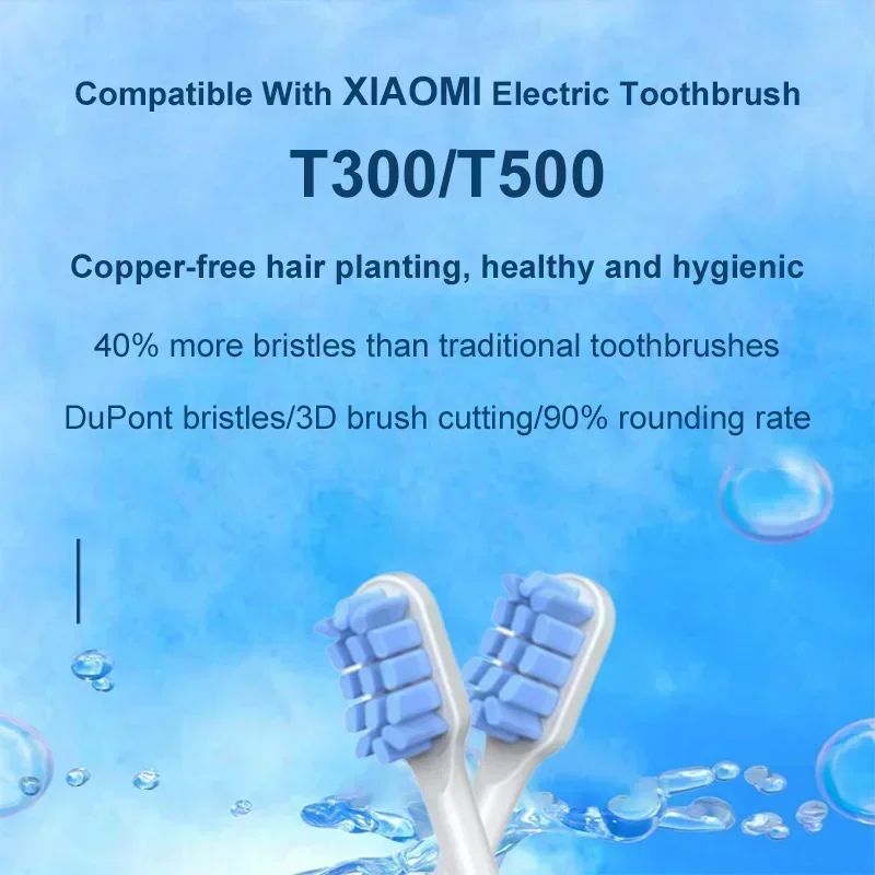 Description Picture 2 of item6pcs Replaceable For Iconic Brand MIJIA T300/500/700 Brush Heads Sonic Electric Toothbrush Soft DuPont Bristle Brush Vacuum Nozzles
