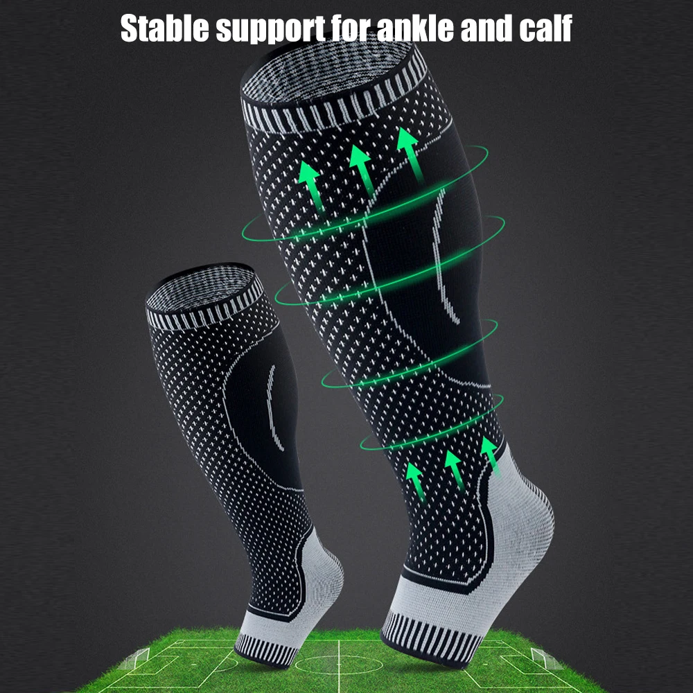 1 PCS Running Compression Socks Orthopedic Support Knee High Stockings Calf Ankle Protector for Football Skiing Varicose Veins calf compression sleeves calf compression sleeve