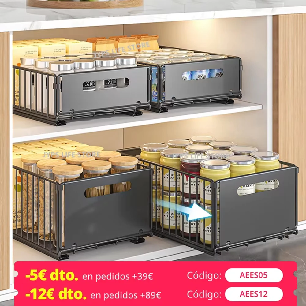Kitchen Storage Rack Pull Out Cabinet Organizer Slide Drawer Storage Tray Seasoning Bottle Spice Storage Rack Kitchen Organizer