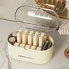20 Slots Acrylic Lipstick Organizer With Lid Dustproof Lipgloss Holder Case Beauty Makeup Storage Spinning Lipstick Holder 3