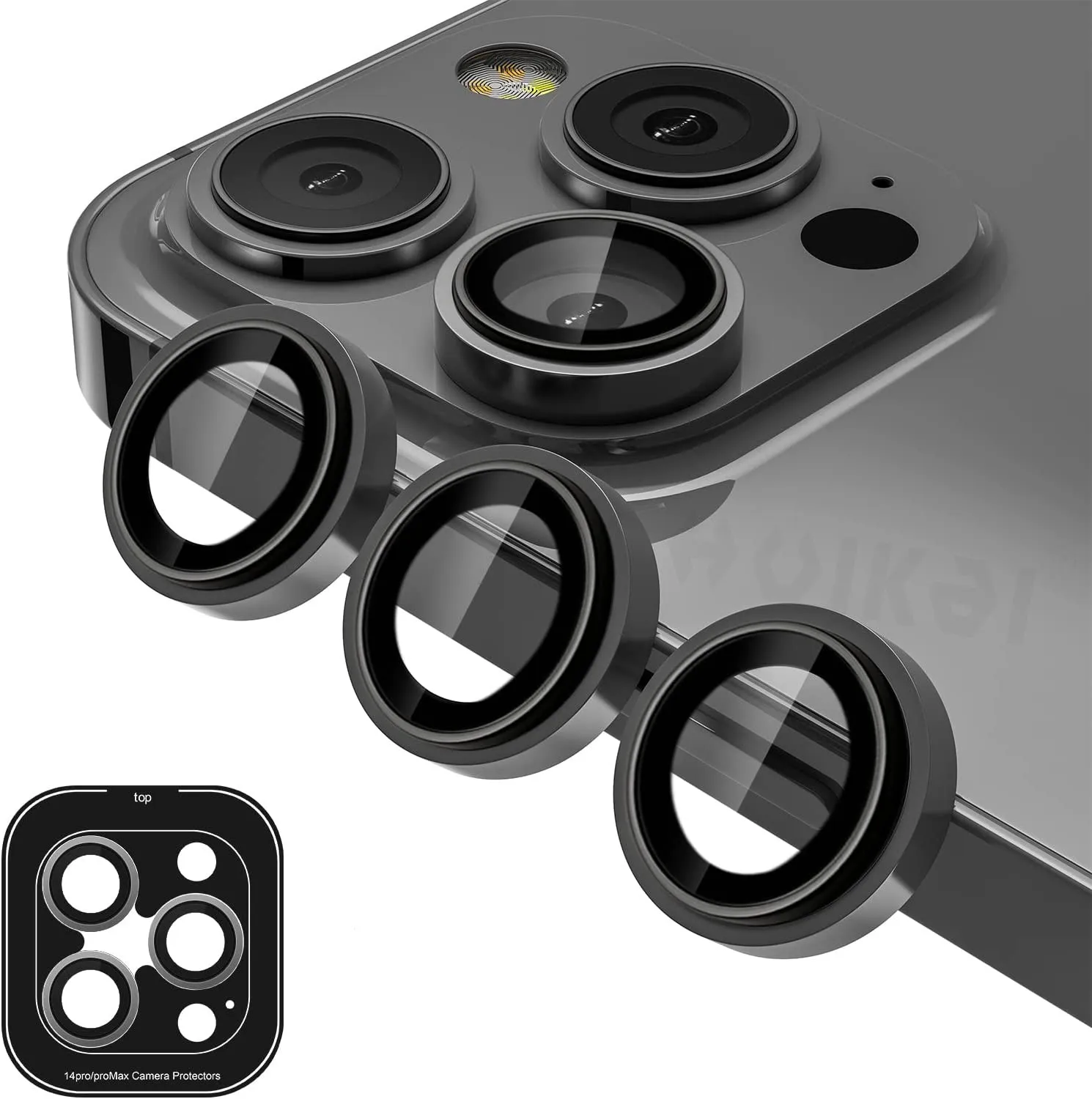 Premium Tempered Glass Camera Lens Protectors - Scratch-Resistant Metal Cover (2 Pack)