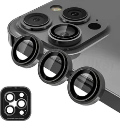 Premium Tempered Glass Camera Lens Protectors - Scratch - Resistant Metal Cover (2 Pack) for iPhone 13 Mini (Black x1)