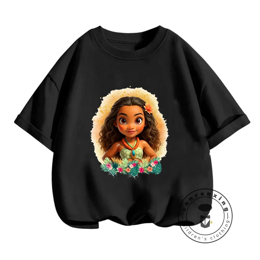 Summertime Fun for Kids Disney Moana Cartoon Prints on Boys Girls T-shirts Cute Streetwear Fashionable O-neck Soft for Children 6