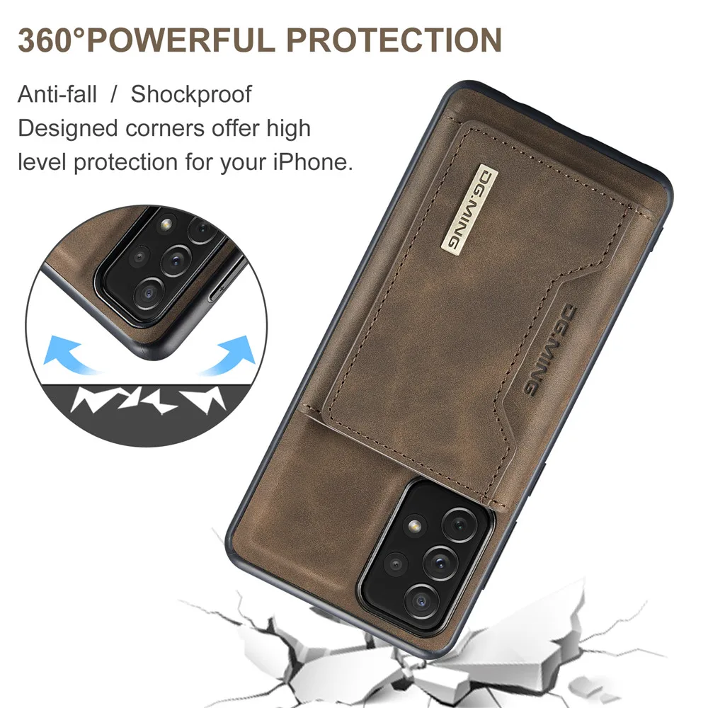 2-in-1 Detachable Magnetic Leather Wallet Case with Card Holder Pocket