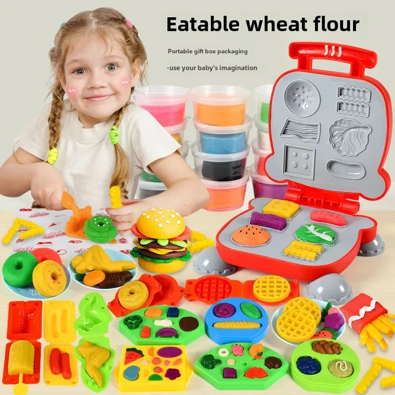 Children's Colorful Clay Hamburger Machine Pasta Machine Rubber Clay Mold Tool Ultra Light Sticky Women's Kids