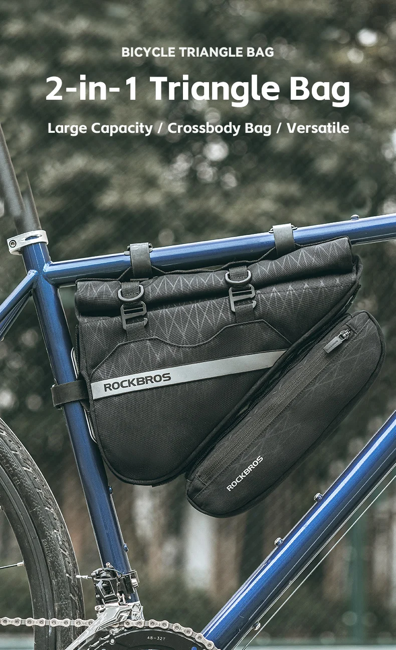 bike triangle bag mounted on frame