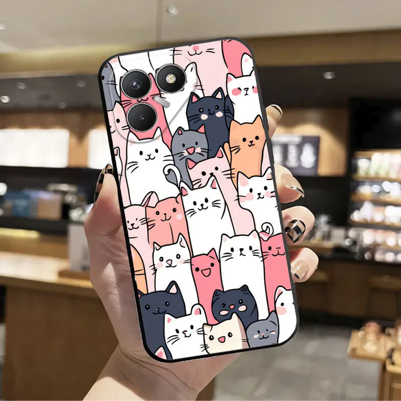 Sleek Silicone Shockproof Phone Case - Ultra Fashion Print, Black