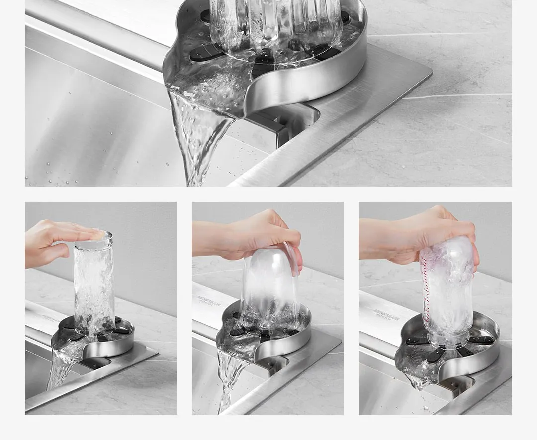 mensarjor automático de aço inoxidável torneira copo lavadora alta pressão multi ângulo spray lavagem rinser vidro aut