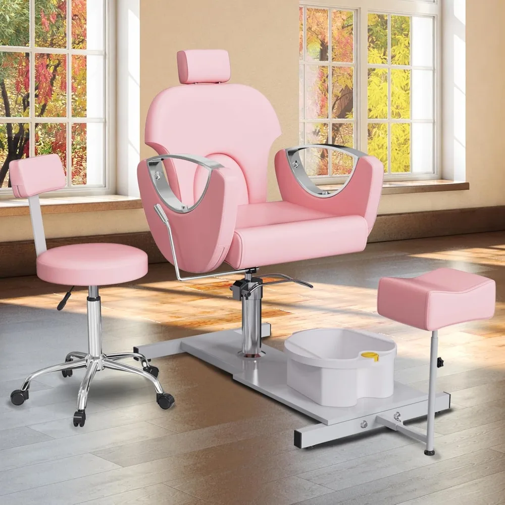 Pedicure Chair with Massage Foot Bath, 360 Degree Swivel Foot Spa Chair, Hydraulic Pedicure Chair for Massage Shop,Beauty Salons