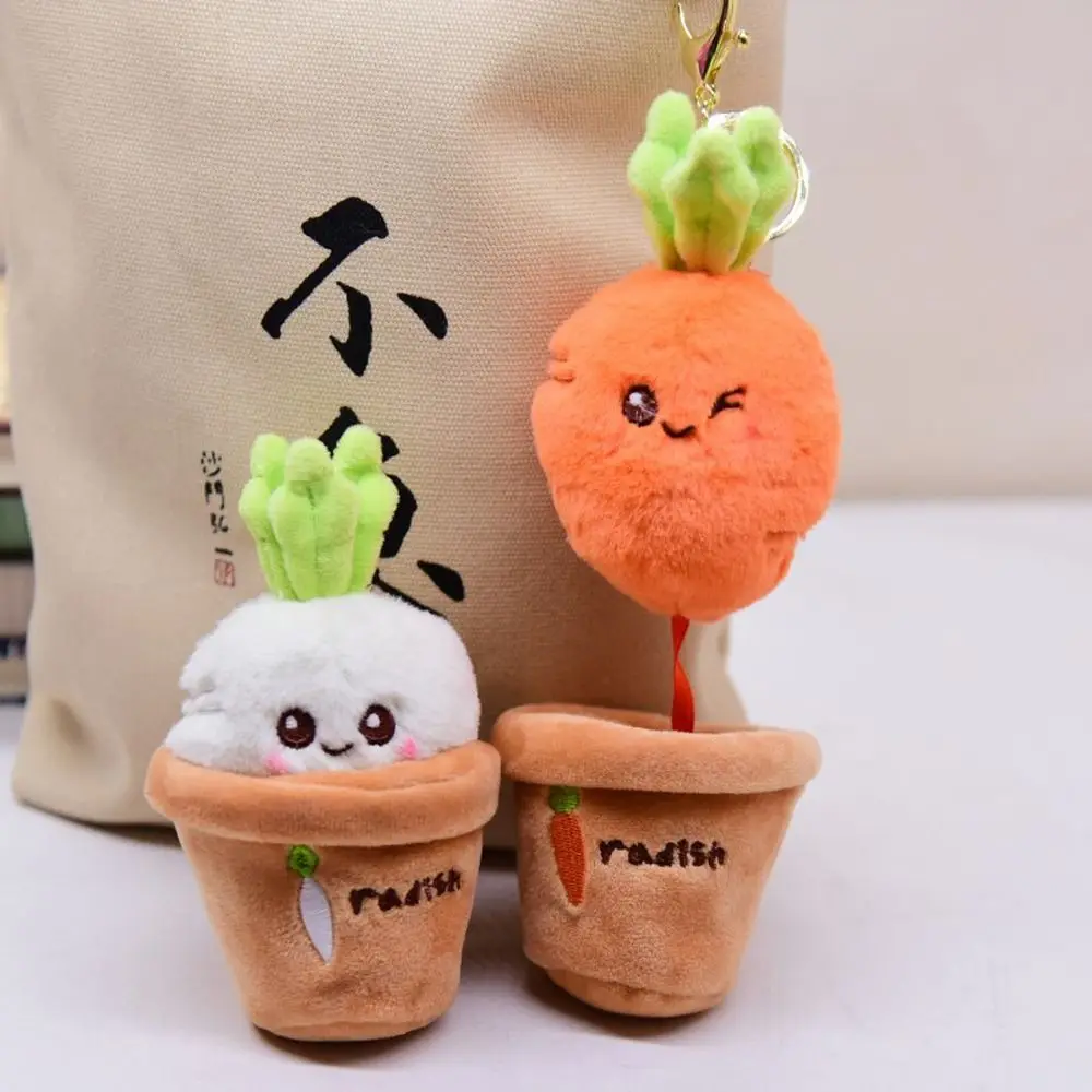 

Toy Radish Pendent Alloy Potting Hanging Ornament Car Key Ring Pulling Out Carrot Key Chain Bag Pendant Korean Style Key Chain