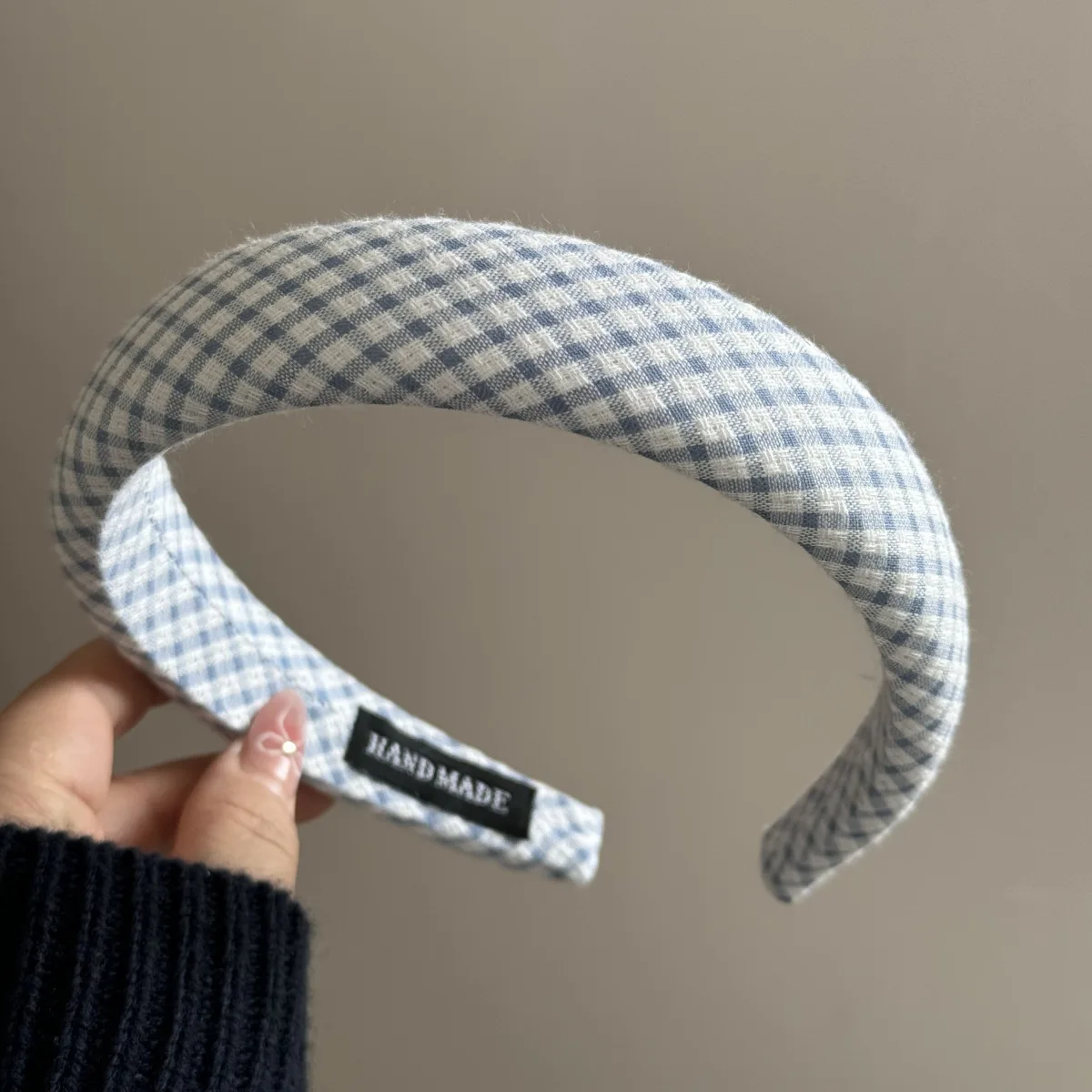 Damen-Stirnband, frisch, niedlich, blau, kariert, Schwamm, hoher Totenkopf-Oberteil, Haarnadel, neues Haar-Accessoire für Kawaii-Mädchen, lustiges einfaches Stirnband – Detail 19