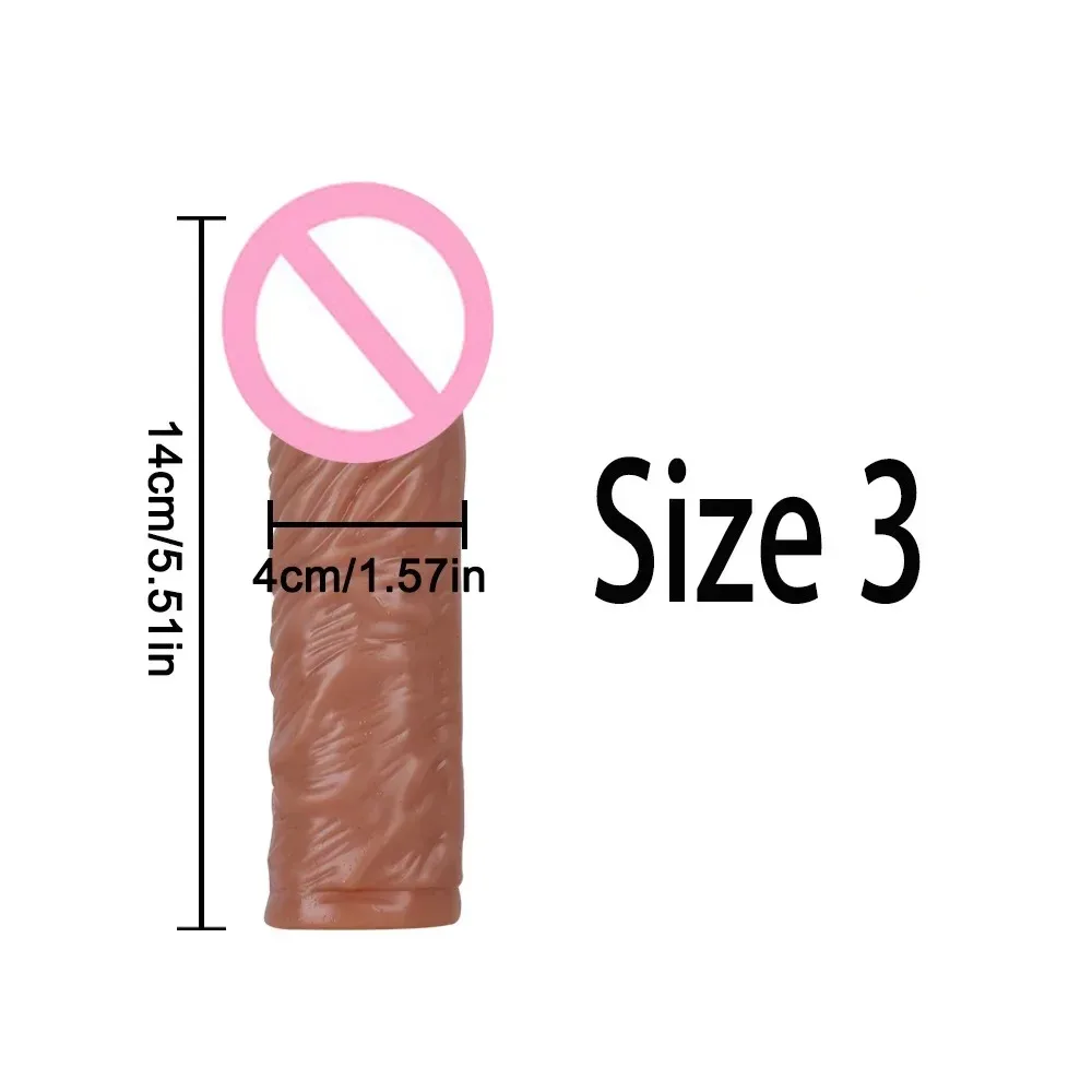Male Penis Rings Enlargement Cock Sleeve Condoms Delay Ejaculation Stronger Erection Dick Dildo Adult Sex Toys for Men Couple