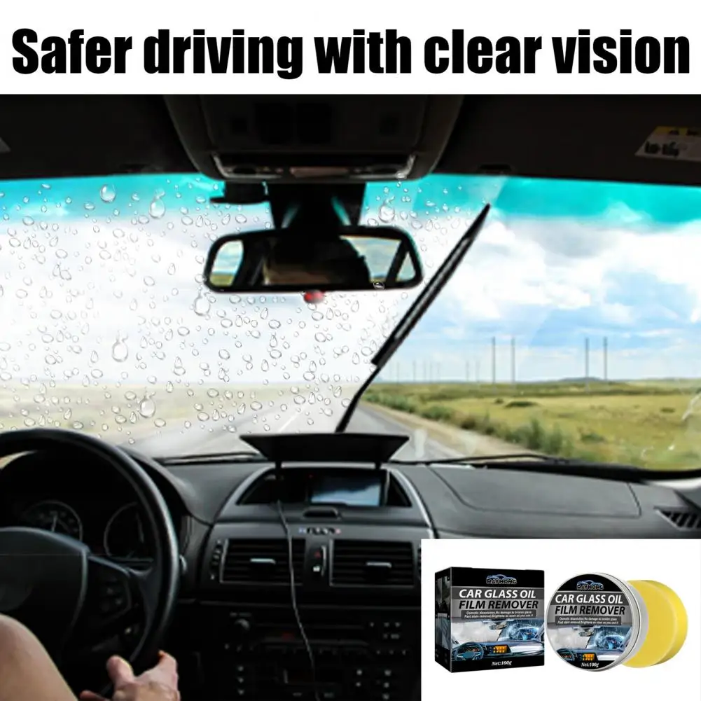 

100g Helpful Glass Oil Film Cleaner Safe High Efficiency Window Windshield Glass Oil Film Removing Cream Large Capacity