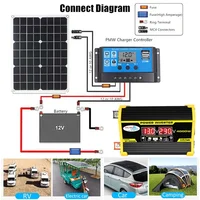 อินเวอร์เตอร์ไฟฟ้าในรถยนต์4000W DC 12V ไปยัง AC 220V 110V 50Hz หม้อแปลงแรงดันไฟฟ้าคู่2 USB จอแสดงผลดิจิตอลแรงดันไฟฟ้าอุปกรณ์ตกแต่งรถยนต์ 4