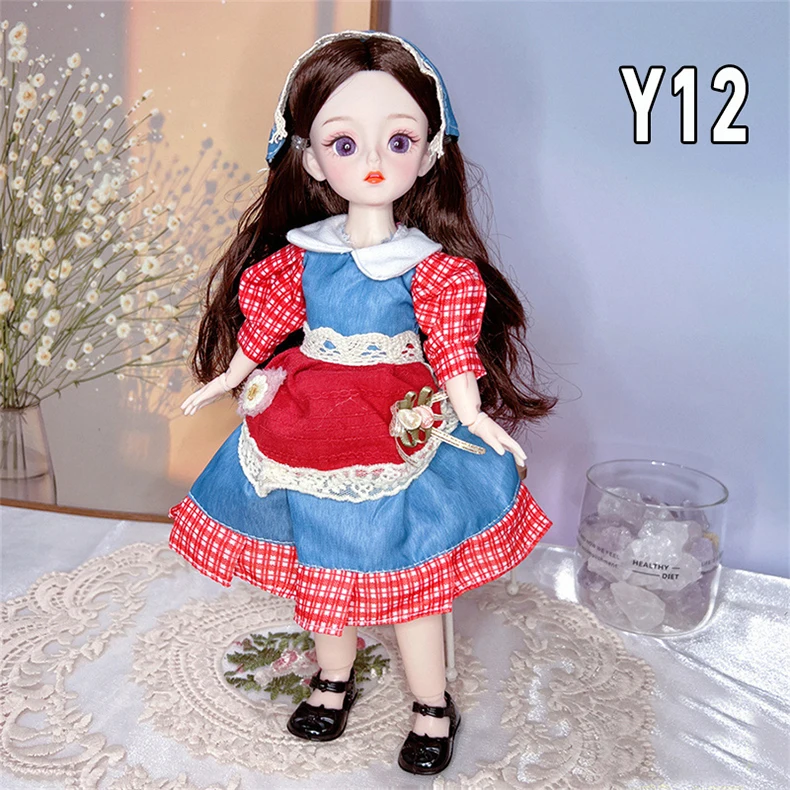 Full Set 1/6 Bjd Puppen Kleidung 30cm Anime Kawaii Reborn Puppe Rock Hut Kopfschmuck Kinder Geschenke Dress Up DIY Puppenhaus spielzeug für Mädchen – Detail 12