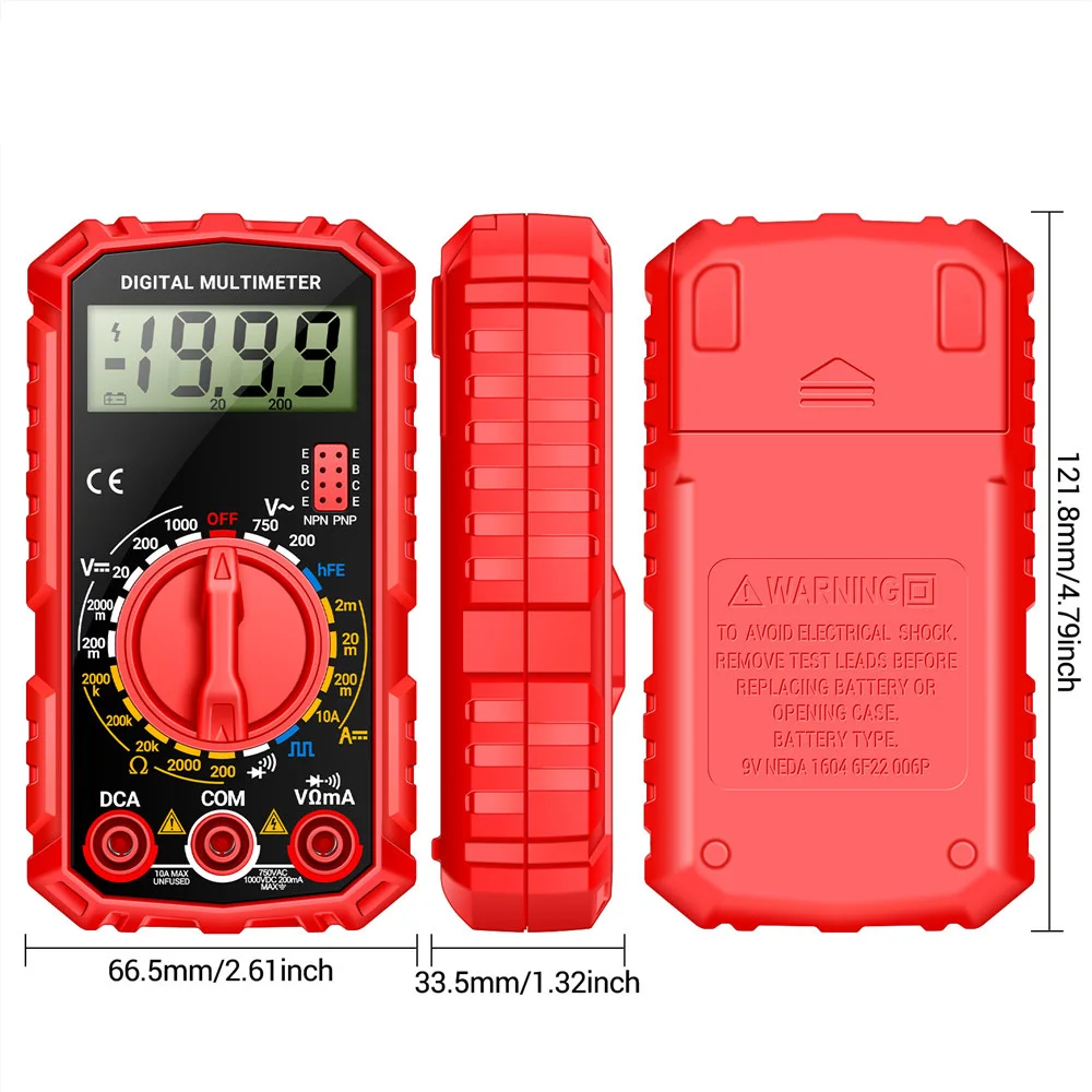 SZ308 Digital Multimeter AC/DC Votage Current Automatic Tester NCV LCD Detector Resistance Ohm Ammeter Capacitance Meter Digital Multimeter Multimeter Tester