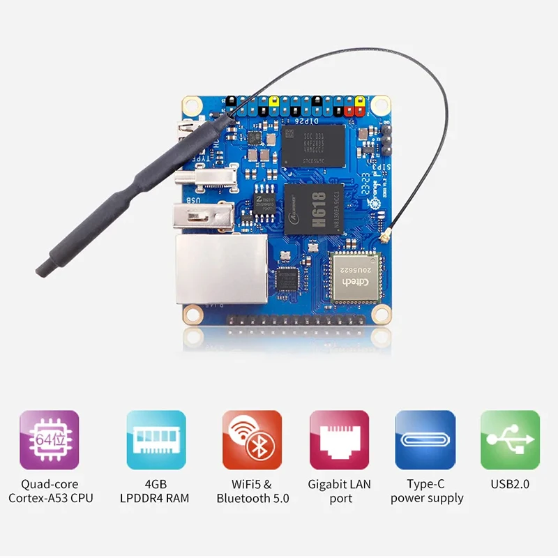 미니 PC 개발 보드, OPI Zero3, Orange Pi Zero 3 Allwinner H618, DDR4, WiFi5, 블루투스 5.0, 1 GB, 1.5 GB, 2 GB, 4 GB RAM