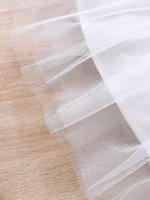 Robe en maille à manches courtes et col carré pour filles, avec broderie florale, idéale pour les fêtes et les cadeaux, pour les âges de 4 à 7 ans 6