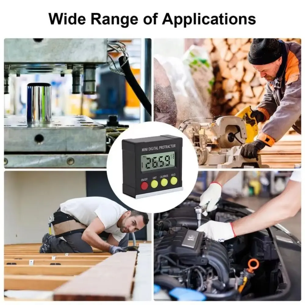 전자 디지털 각도계 경사 측정기 360도 °   각도 게이지 자석 레벨 미터 기울기 각도 박스
