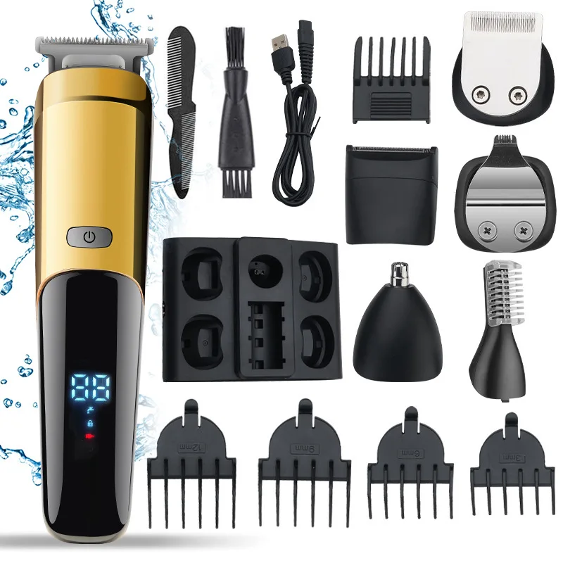 

Digital Display All In One Hair Nose And Ears Trimmer For Men Eyebrow Beard Trimmer Electric Hair Clipper Grooming Kit Haircut