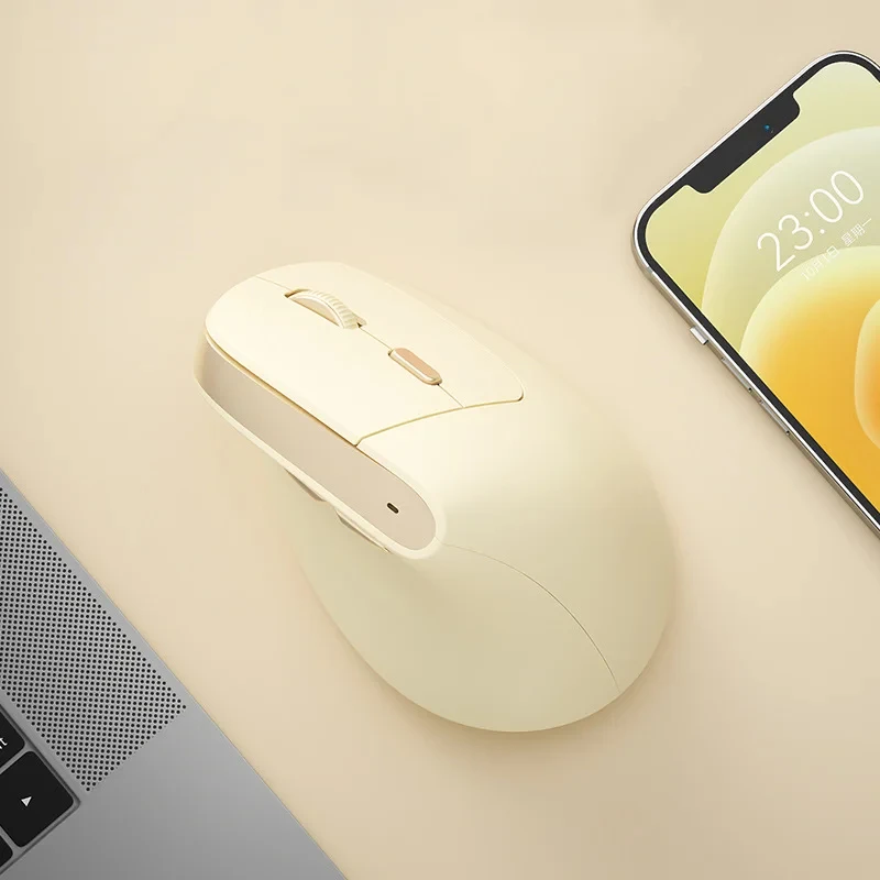 Mouse Bluetooth sem Fio de Modo Duplo Mouse Vertical Ergonômico 2400 Dpi Mouses Silenciosos e Recarregáveis para Laptop pc Tablet 2024