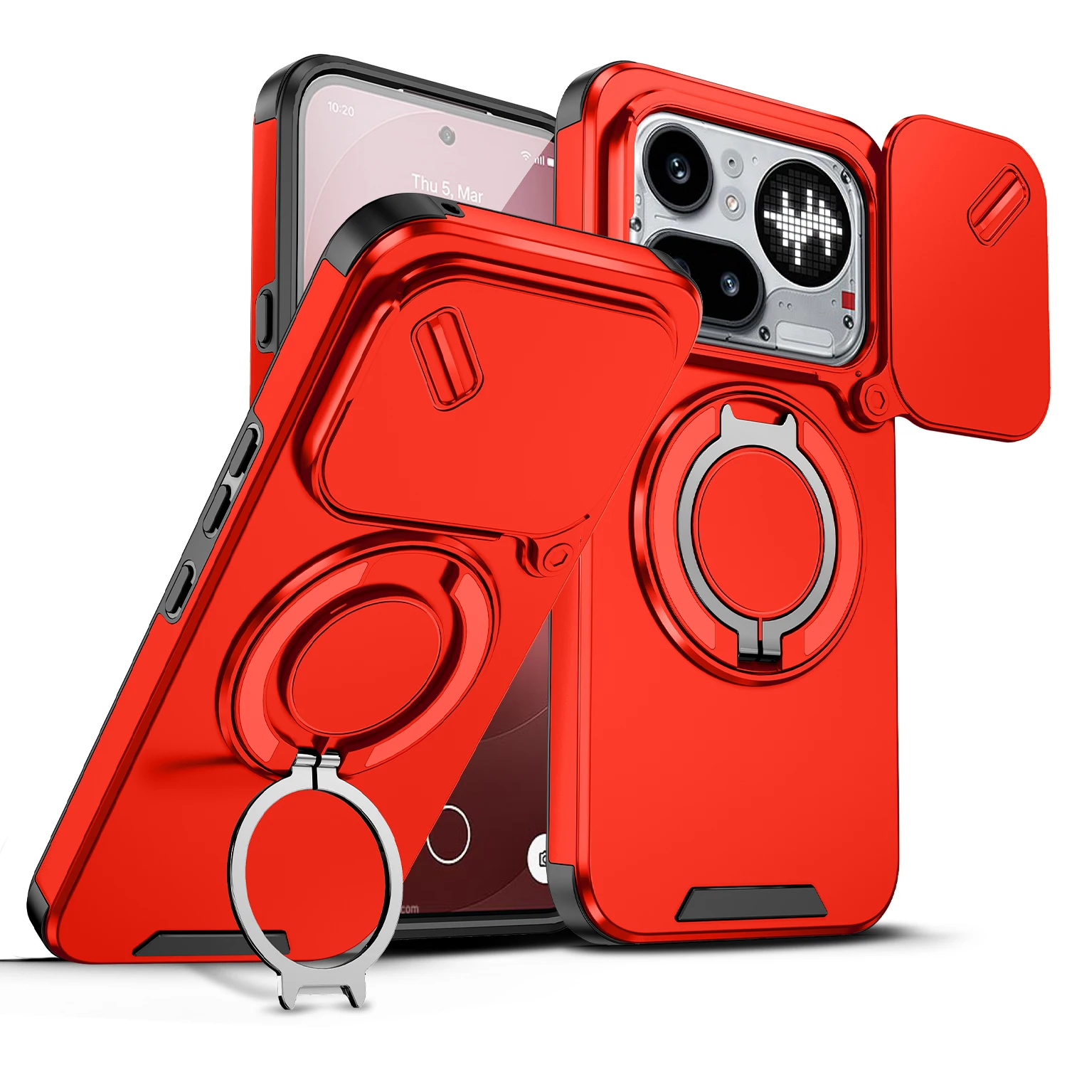 Shockproof Armor Case with Lens Protection and Car Magnetic Holder