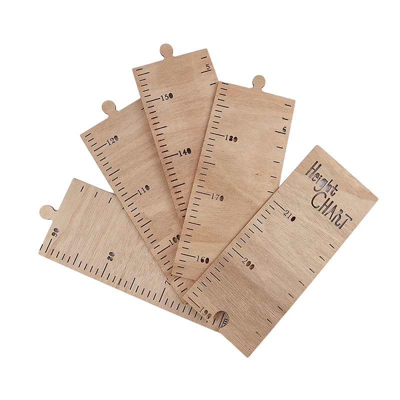 60-210CM Wooden Kids Height Growth Chart Ruler Baby Children Height Gauge Room Decoration Wall Meter Measurement Stickers