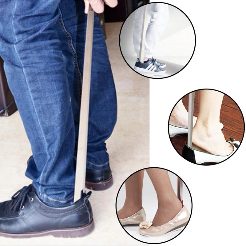 52cm Extra Long Shoe Horn Stainless Steel Silver Metal Shoes Remover Shoehorn Lifter Aid Slip Shoe Pull Tool 42cm 5