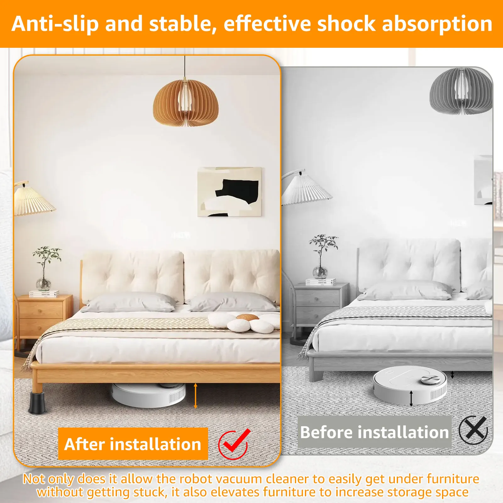 Adjustable Bed Riser Heavy Duty Furniture Lifts Non Slip