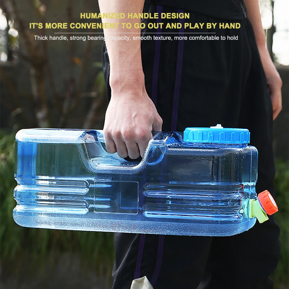 Outdoor Water Bucket Portable Water Tank Container PC with Faucet Driving Tank Picnic Camping Accsesory 5.5L/10L Capacity