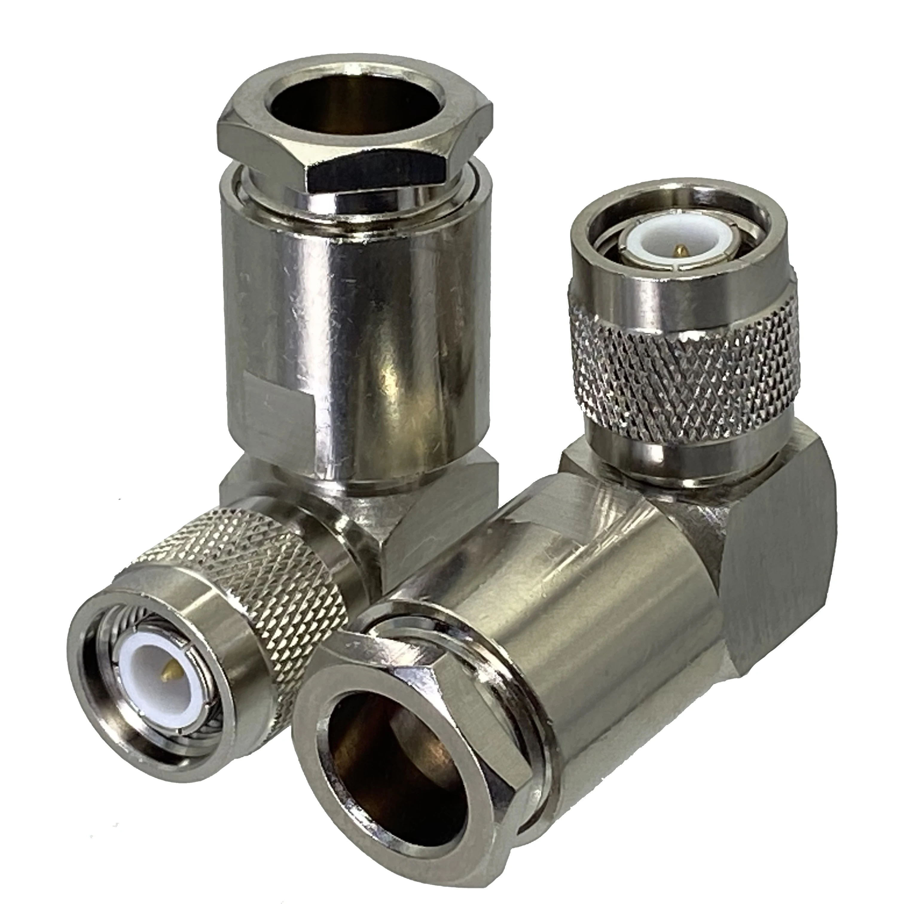 

TNC Male Connectors Clamp Plug Right Angle Adapter 50 ohm Rf Coaxial Connector for LMR400 /KMR400 Cable Belden 9913 RG8 Cable