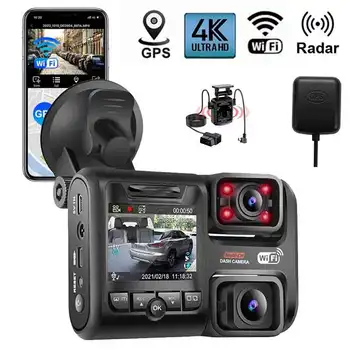4K 2160P WIFI GPS ADAS Logger Dual Lens Car DVR Novatek 96663 Chip Sony IMX323 Sensor Night Vision Dual Camera Dash Cam Recorder 1