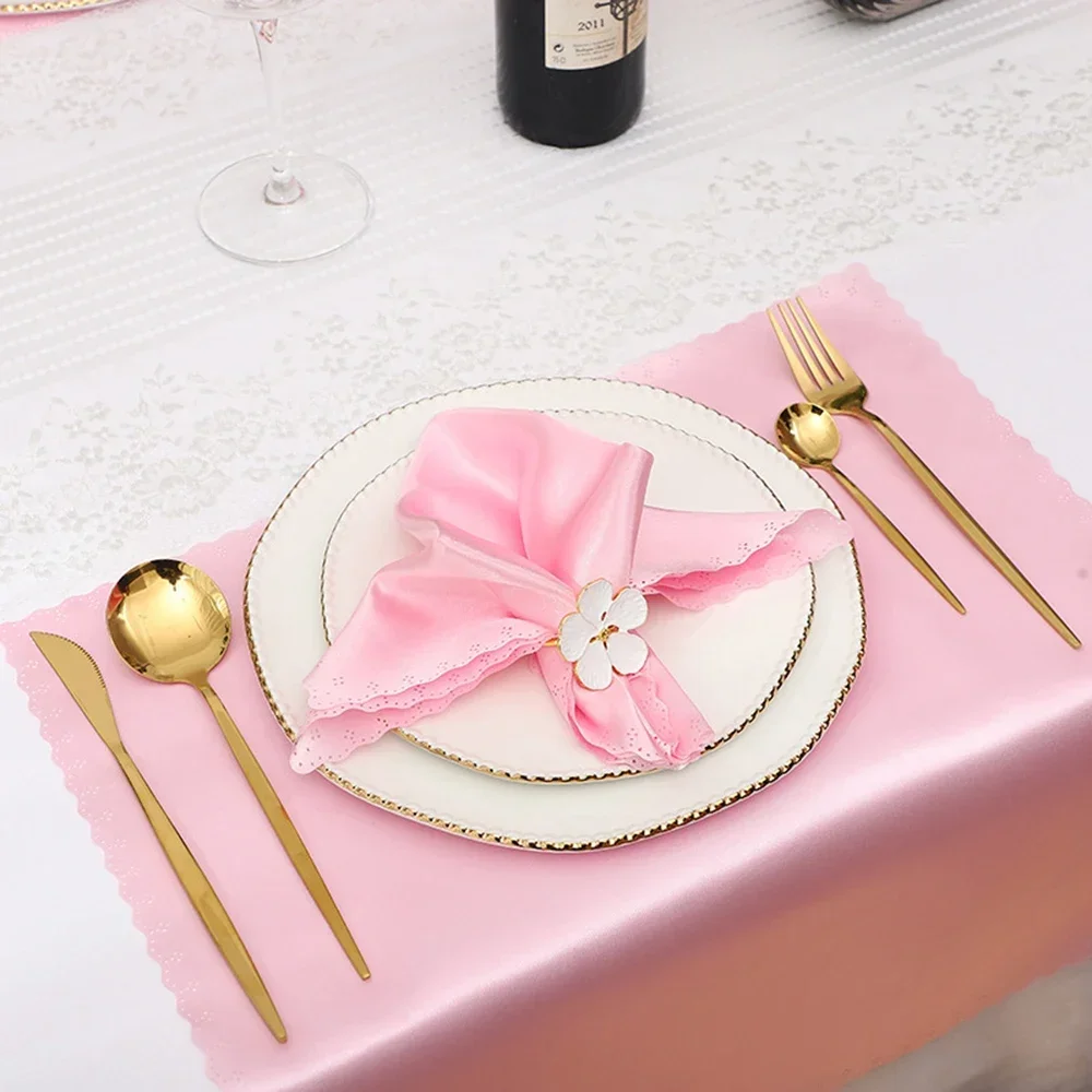 60Pcs New Satin Table Napkin 30X30cm Square Napkins Handkerchief Wedding Banquet Table Napkins Dinner Party Decoration