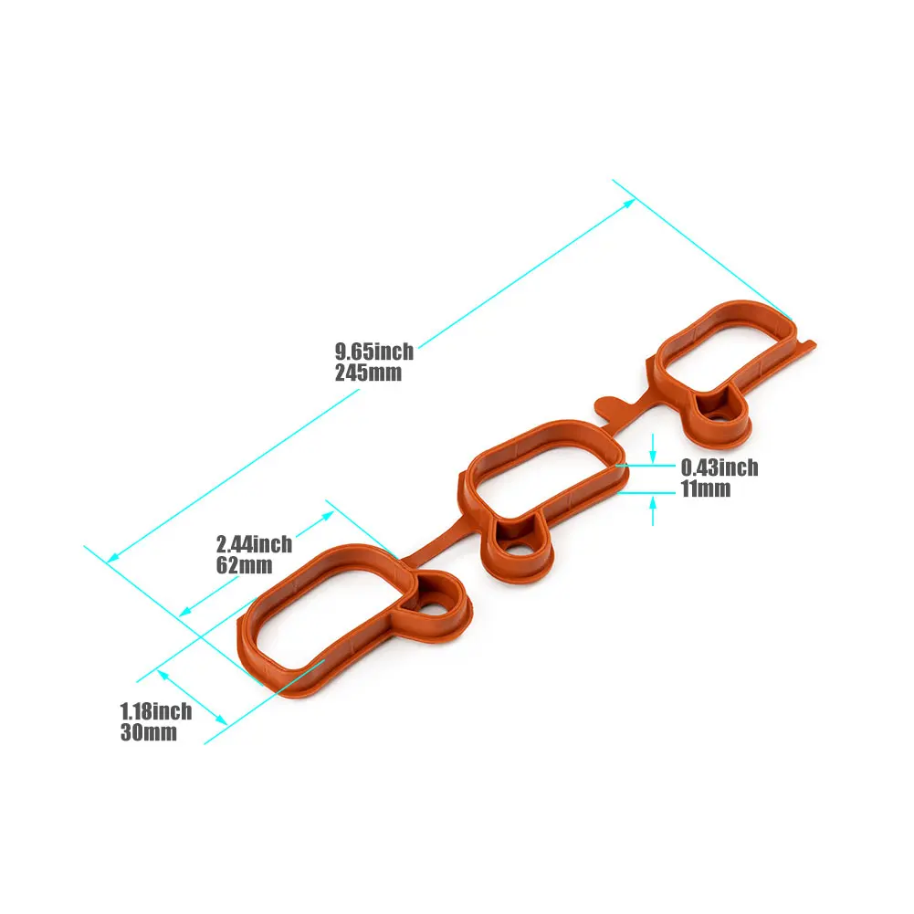 A Pair Intake Gaskets Kit for X5-X3 328i-528i E46-M54 E83-E53 E85-E60 11611436631 Engine Intake Manifold Rubber Gasket