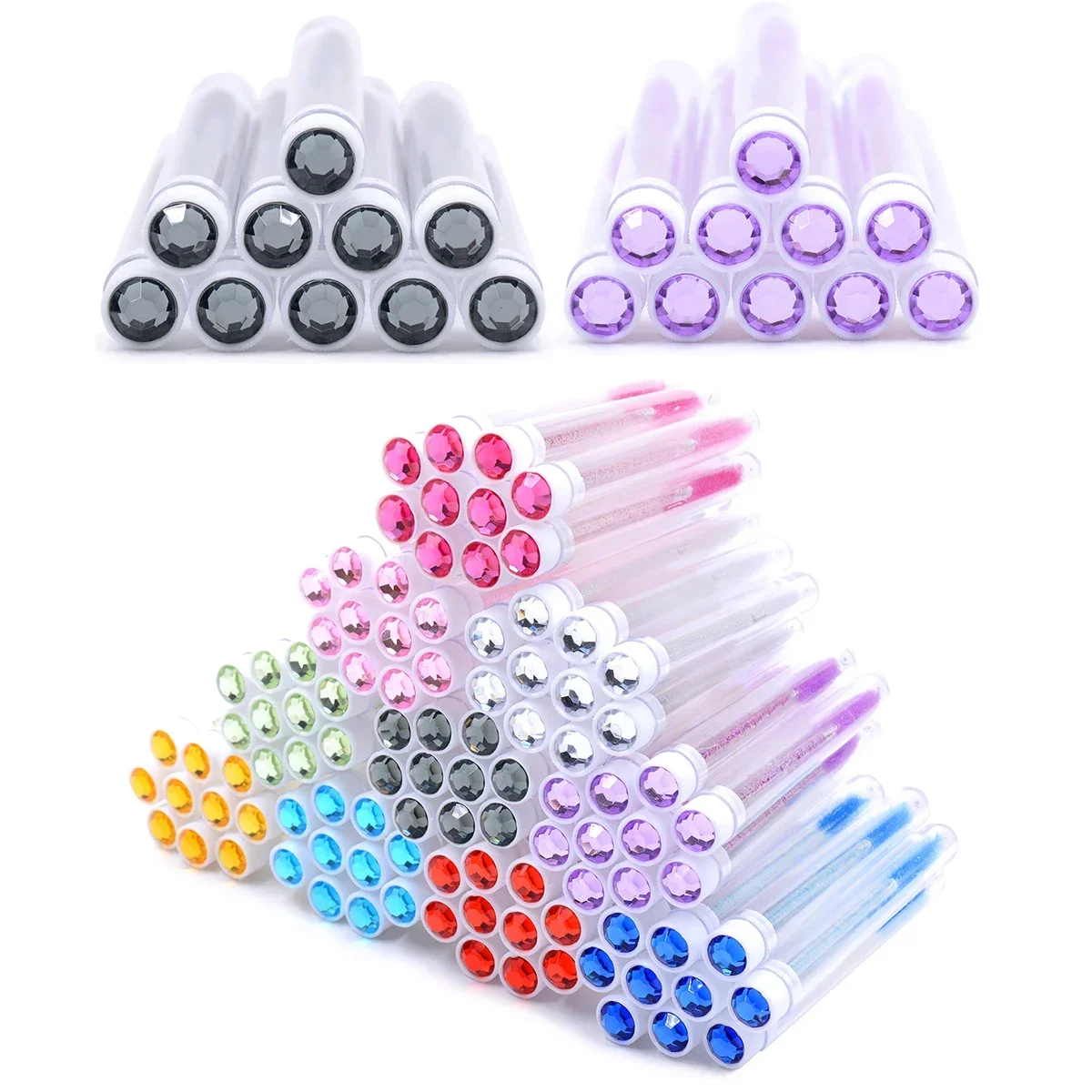 Reusable Eyelash Brush Tubes with Mascara Wands