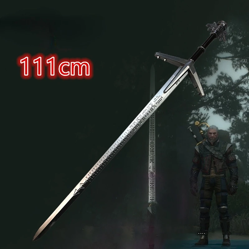 Wild Hunt Sword Aerondight Sword Weapon Cosplay White Wolf Prop Role Play Gift Safety 1:1 PU Wizard Eredin Alice Jewel Sword 2