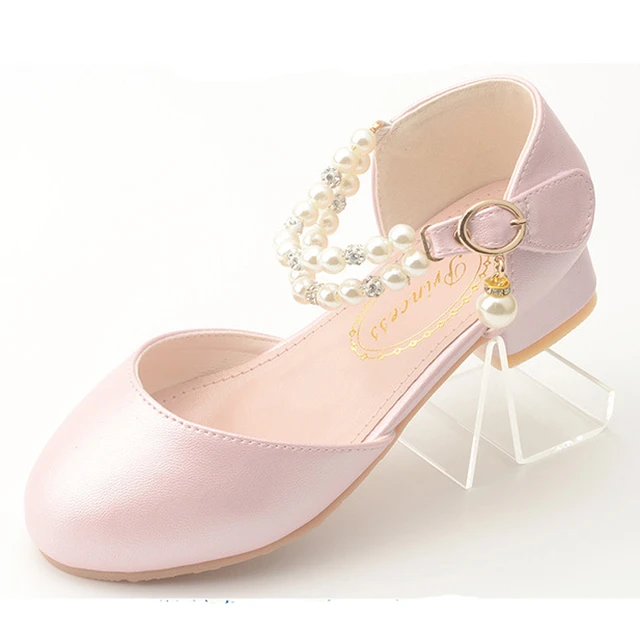 Zapatos de tacón alto para niña, calzado elegante de princesa, color rosa,  negro y blanco, para fiesta y boda, novedad de 2023 - AliExpress