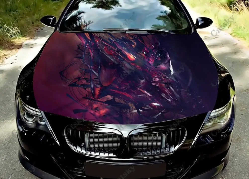 

Виниловая наклейка на капот автомобиля с абстракцией