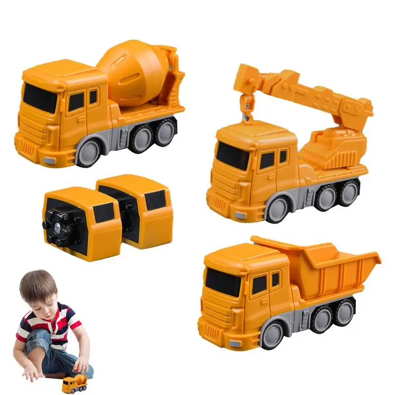 

Magnetic Car Toys For Kids Assembled Transform Robot Engineering Construction Car Toys Transform Car Robot Toy KidsPlay