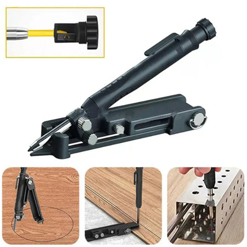 Multi-function Scribing Ruler Contour Gauge Scribe Compass Carpentry Graffiti Line Measuring Hand Tools Woodworking Construction woodworking construction multi function scribing ruler contour gauge scribe compass carpentry graffiti line measuring hand tools