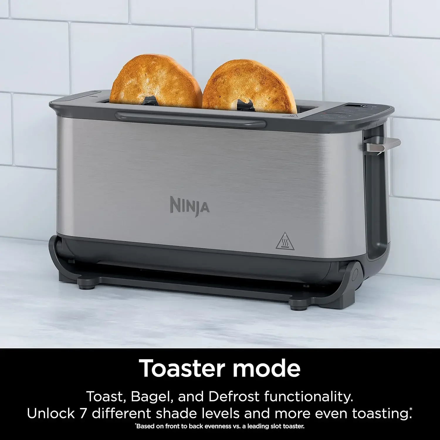 Foodi 2-in-1Flip Toaster 2-Slice Capacity Compact Toaster Oven Snack Maker Reheat Defrost 1500 Watts Stainless Steel 6 Functions 3