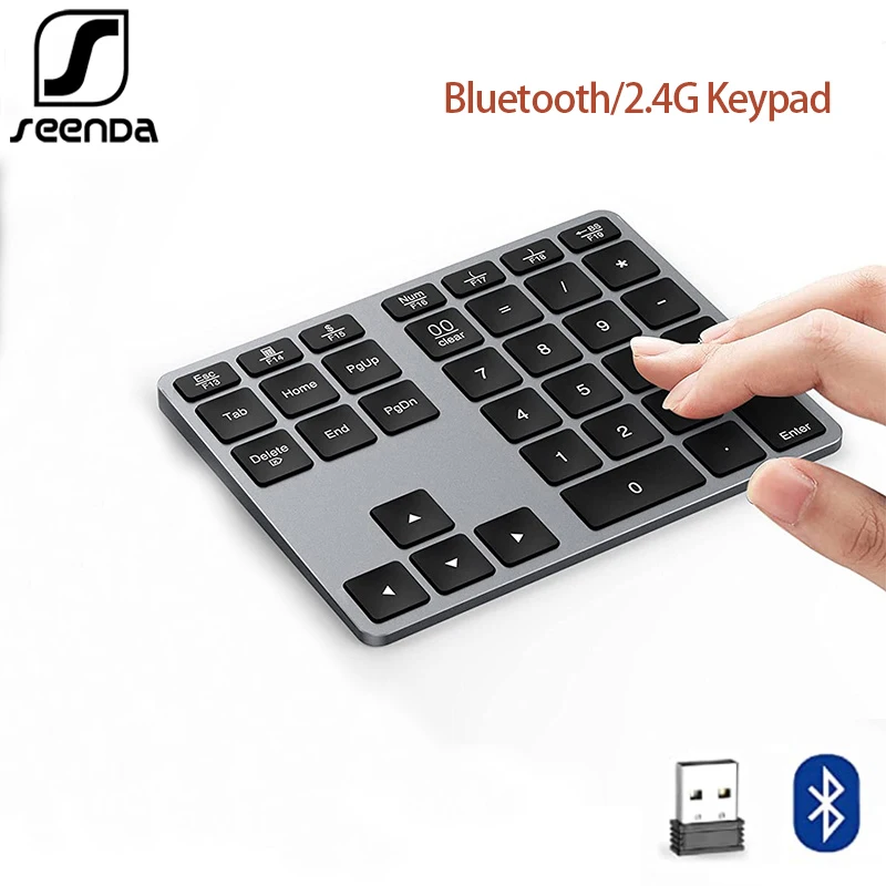 Seenda Bluetooth Number Pad Rechargeable 2.4g Wireless Numeric Keypad