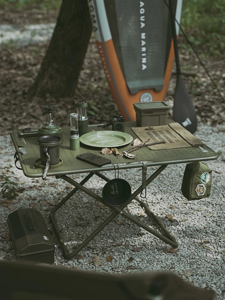 

Outdoor Portable Folding Table Aluminum Barbecue Table Picnic Table Self-Driving Camping Aluminum Table