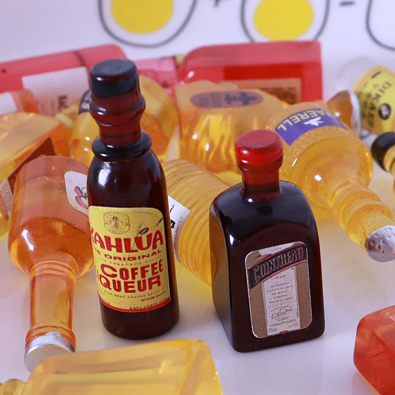 10pcs Miniature Dollhouse Bottle of Water Model Foreign Wine Bottle Drinks Mini Play Kitchen for Doll Food Toy Accessories Gift 3
