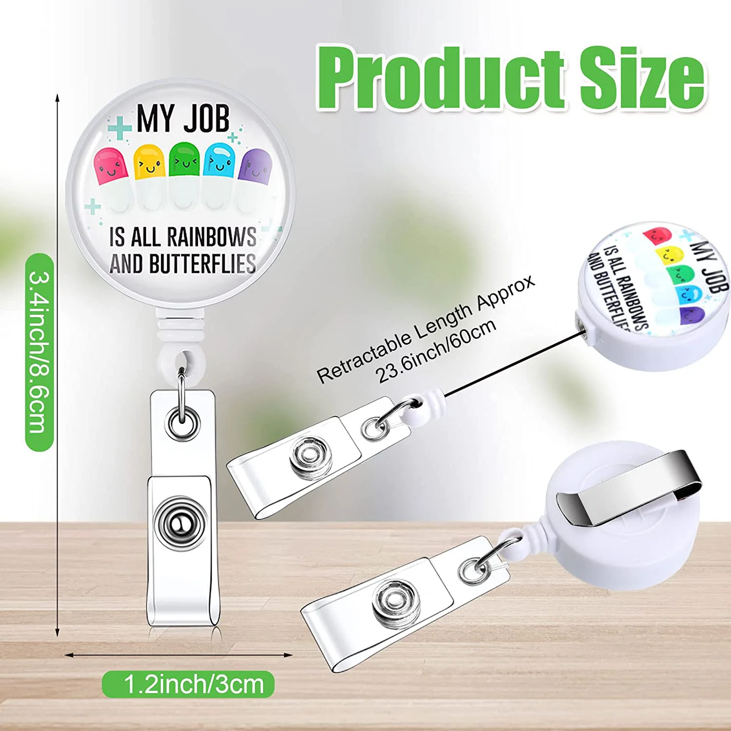 1 Piece ABS Retractable Nurse Badge Reel ID Card Holder Lanyard Clip